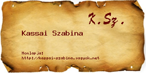 Kassai Szabina névjegykártya